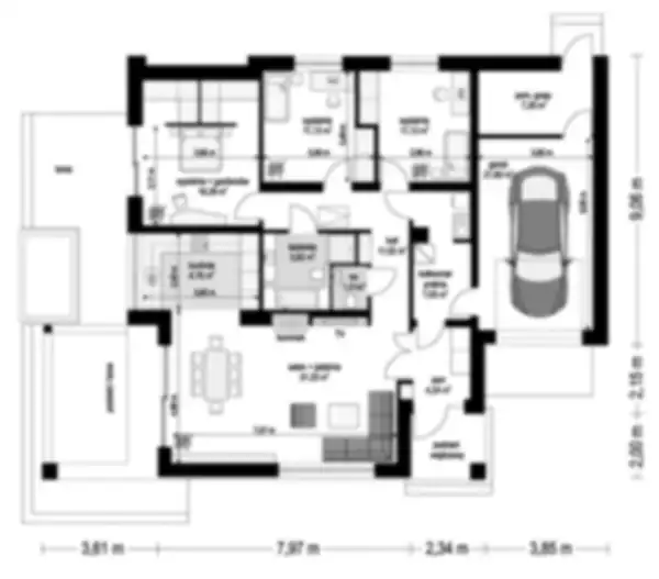 3 Bedroom Modern House Plan 2260 sq ft – image 4