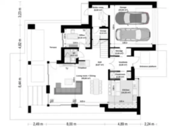 Mid Size Modern House Plan, 3 Bed 2486 sq ft – image 4